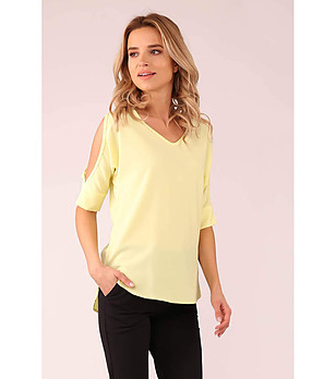Жълта дамска блуза Lavoni снимка