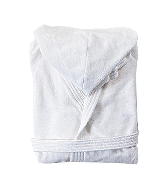 Бял unisex халат за баня  I feel снимка
