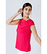 Червена асиметрична дамска блуза Irene-3 снимка