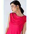 Червена асиметрична дамска блуза Irene-4 снимка
