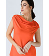 Оранжева асиметрична дамска блуза Irene-3 снимка