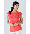 Асиметрична дамска блуза в цвят корал Irene-2 снимка