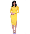 Жълта рокля с дълги ръкави Vlada-0 снимка