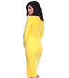 Жълта рокля с дълги ръкави Vlada-4 снимка