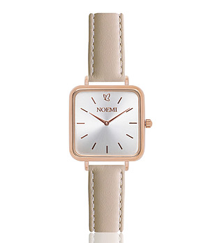 Розовозлатист дамски часовник със светлобежова каишка Amanda снимка