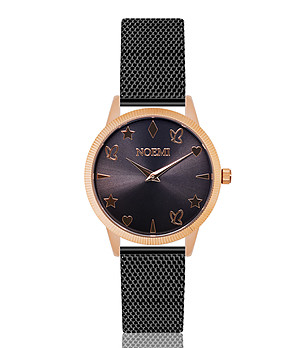 Черен дамски часовник с розовозлатист корпус Chloe Dream снимка