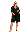 Черен дамски халат с цветна бродерия Beatrise-0 снимка