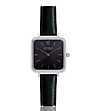 Дамски часовник в черно и сребристо с кожена каишка Amanda-0 снимка
