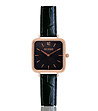 Дамски часовник в розовозлатисто и черно с кожена каишка Amanda-0 снимка