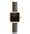 Дамски часовник в розовозлатисто и черно с каишка в цвят мока Amanda-0 снимка