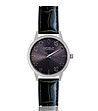 Дамски часовник в черно и сребристо с кожена каишка Chloe Dream-0 снимка