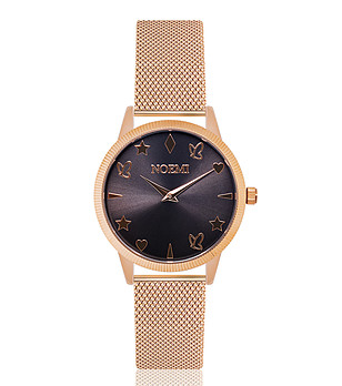 Розовозлатист дамски часовник с черен циферблат Chloe Dream снимка