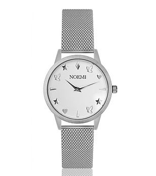 Сребрист дамски часовник с бял циферблат Chloe Dream снимка