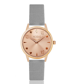 Розовозлатист дамски часовник със сребриста верижка Chloe Dream снимка