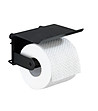 Черна поставка за тоалетна хартия 2в1 от стомана-2 снимка