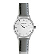 Дамски часовник в сребристо и бяло със сива каишка Chloe Dream-0 снимка