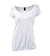 Бяла дамска памучна блуза Decco-1 снимка