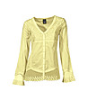 Дамска памучна риза с дантела в жълт нюанс Zaira-1 снимка
