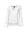 Дамска памучна риза с дантела в бяло Zaira-1 снимка