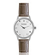 Дамски часовник в сребристо и бяло с каишка в цвят мока Chloe Dream-0 снимка