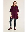 Дамска памучна блуза в цвят бордо Vera-0 снимка