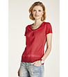 Червена дамска блуза с памук Dominika-0 снимка