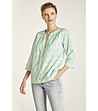 Зелена дамска памучна блуза с връзки Trasy-0 снимка