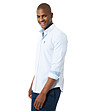 Мъжка памучна риза на фино райе в бяло и синьоArturo-2 снимка