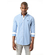 Памучна мъжка риза на каре в синьо и бяло Dede-0 снимка