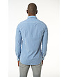 Памучна мъжка риза на каре в синьо и бяло Dede-1 снимка