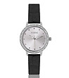 Сребрист дамски часовник с кристали и черна верижка Tiffany-0 снимка