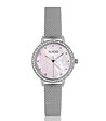 Сребрист дамски часовник с кристали и розов циферблат Tiffany-0 снимка