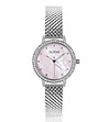 Сребрист дамски часовник с кристали и седефен циферблат Tiffany-0 снимка