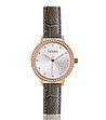 Розовозлатист дамски часовник с кристали и каишка в мока Tiffany-0 снимка
