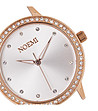 Розовозлатист дамски часовник с кристали и каишка в мока Tiffany-1 снимка