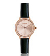Розовозлатист дамски часовник с черна кожена каишка Tiffany-0 снимка