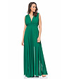 Дълга зелена рокля Viki с набори при талията -0 снимка