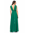 Дълга зелена рокля Viki с набори при талията -1 снимка