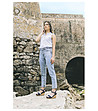 Дамски сандали от син деним на платформа Alice-3 снимка