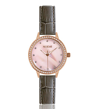 Дамски розовозлатист дамски часовник с каишка в мока Tiffany снимка