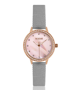 Дамски розовозлатист часовник със сребрист часовник и розов циферблат Tiffany снимка