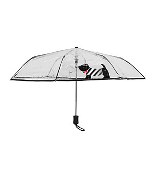 Прозрачен чадър с принт куче снимка