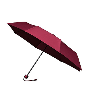Сгъваем автоматичен чадър в цвят бургунд снимка