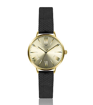 Златист дамски часовник с черна верижка Izala снимка