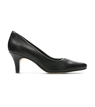 Черни дамски кожени обувки на ток Isidora за широко стъпало снимка