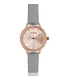 Дамски розовозлатист часовник със сребриста верижка Tiffany-0 снимка