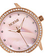 Дамски розовозлатист часовник с черна кожена каишка с релеф Tiffany-1 снимка