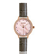 Дамски розовозлатист дамски часовник с каишка в мока Tiffany-0 снимка