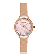 Дамски розовозлатист часовник с кристали и розов циферблат Tiffany-0 снимка