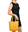 Дамска кожена чанта в цвят горчица Fiona-4 снимка
